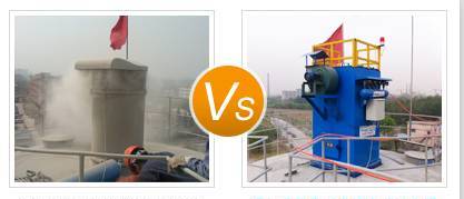 除塵效果好的倉頂布袋除塵器和筒倉頂除塵器冒灰圖對比