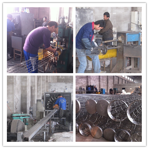 華康不銹鋼除塵器骨架正在生產的現場圖片